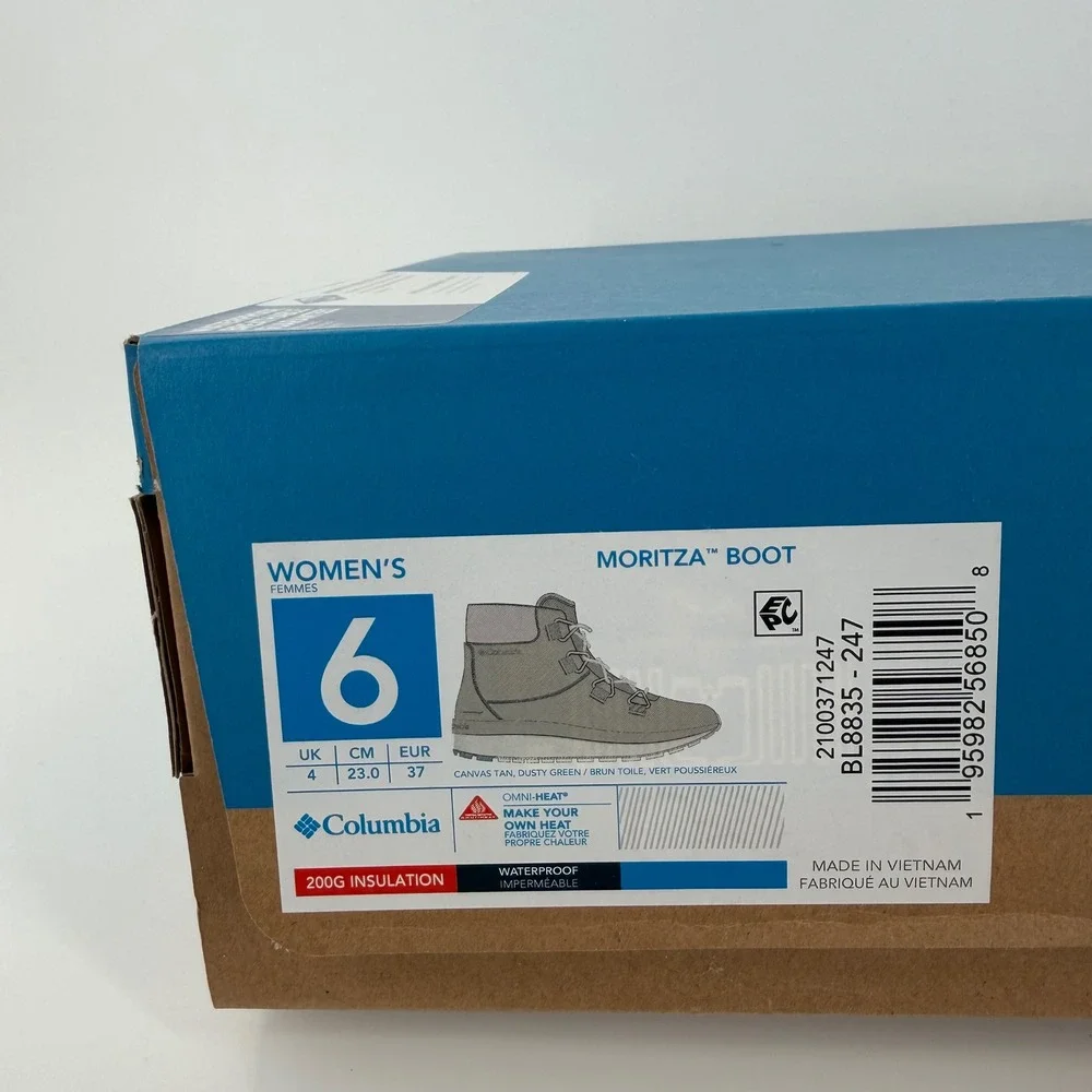 Columbia Women's Moritza Waterproof Leather Snow Boot Size 6 Tan NEW $110